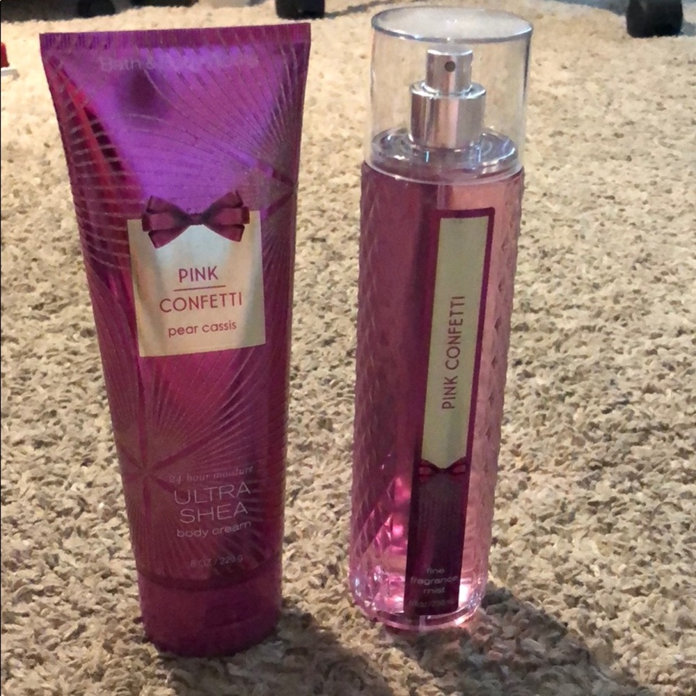 Pink confetti, pear Cassis